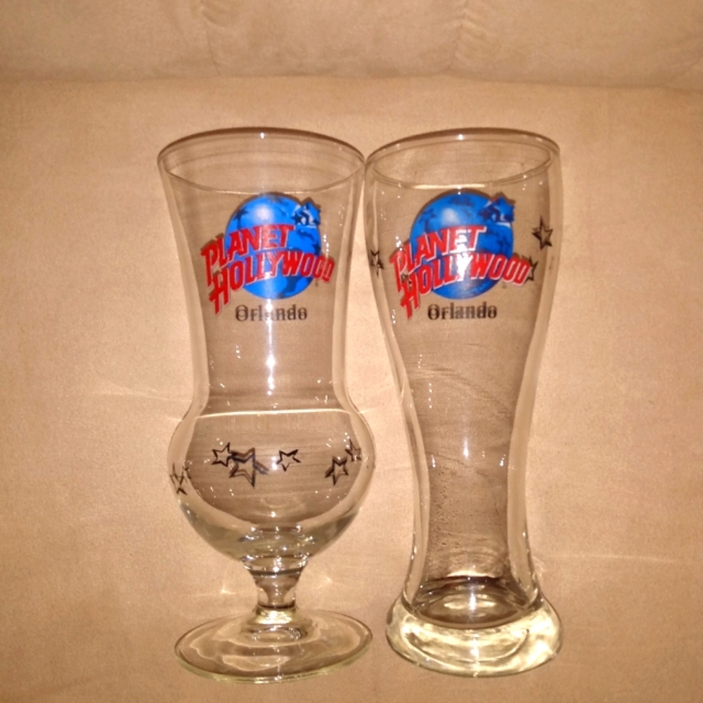 Vintage Planet Hollywood Orlando tall drink wear glasses